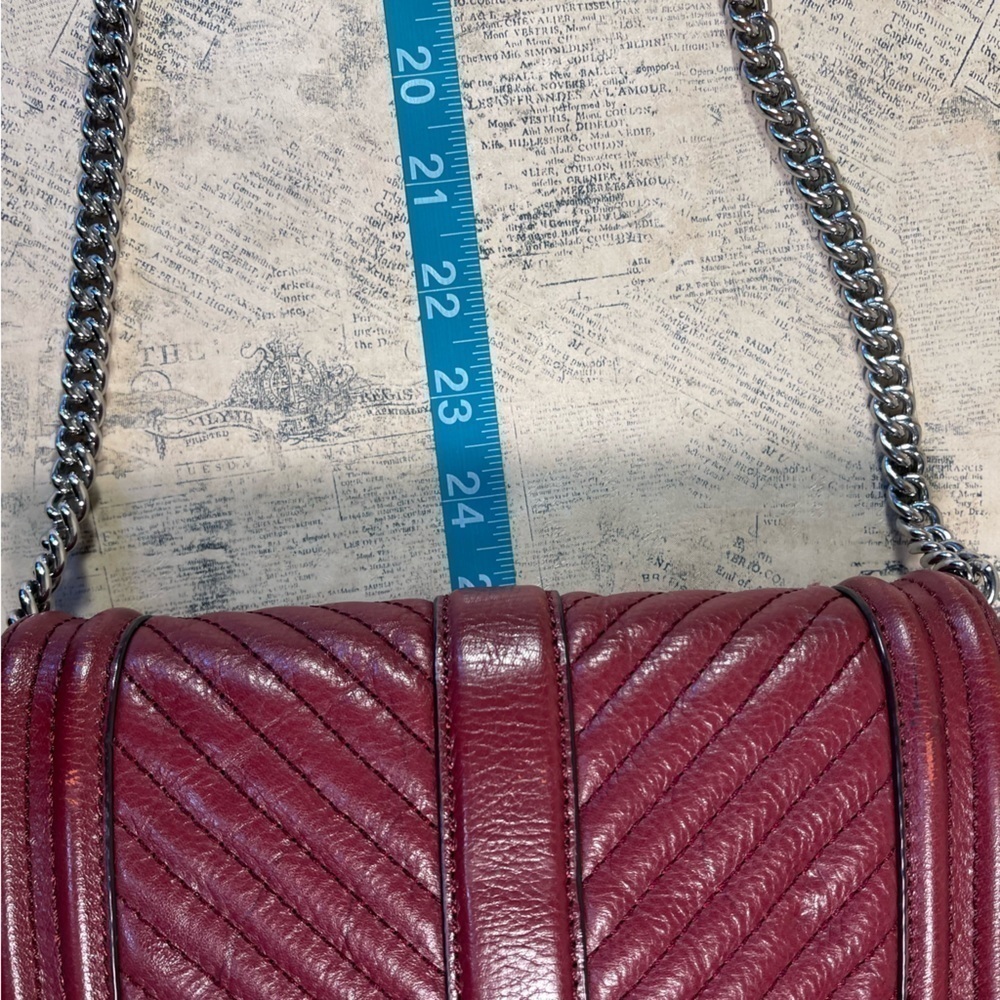 Rebecca Minkoff Small Love Chevron Quilted Leather Crossbody Turn Lock Bag - Picture 12 of 14